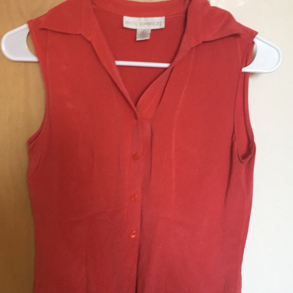 Silk sleeveless blouse(petite sophisticate) size 2